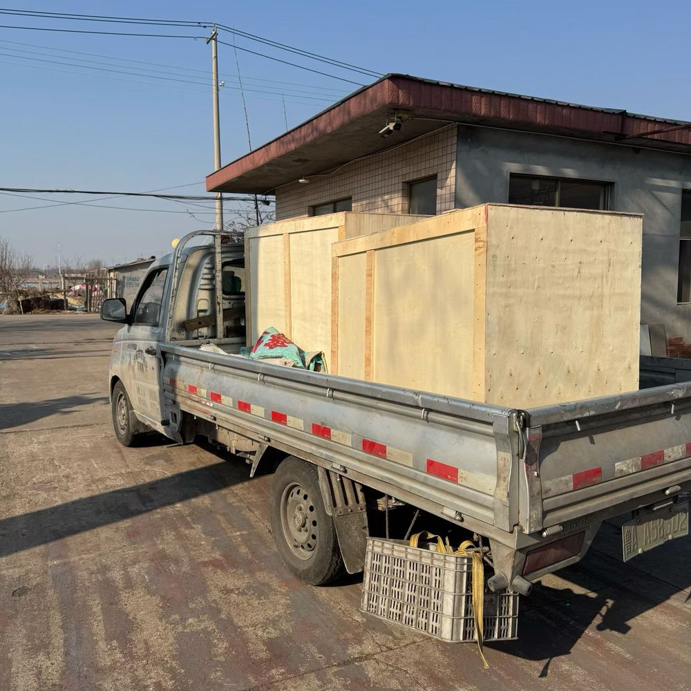 Crated goods on a truck